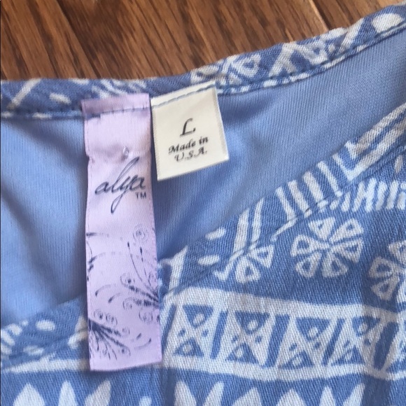 Periwinkle Blue Tribal Print Romper - Picture 3 of 4